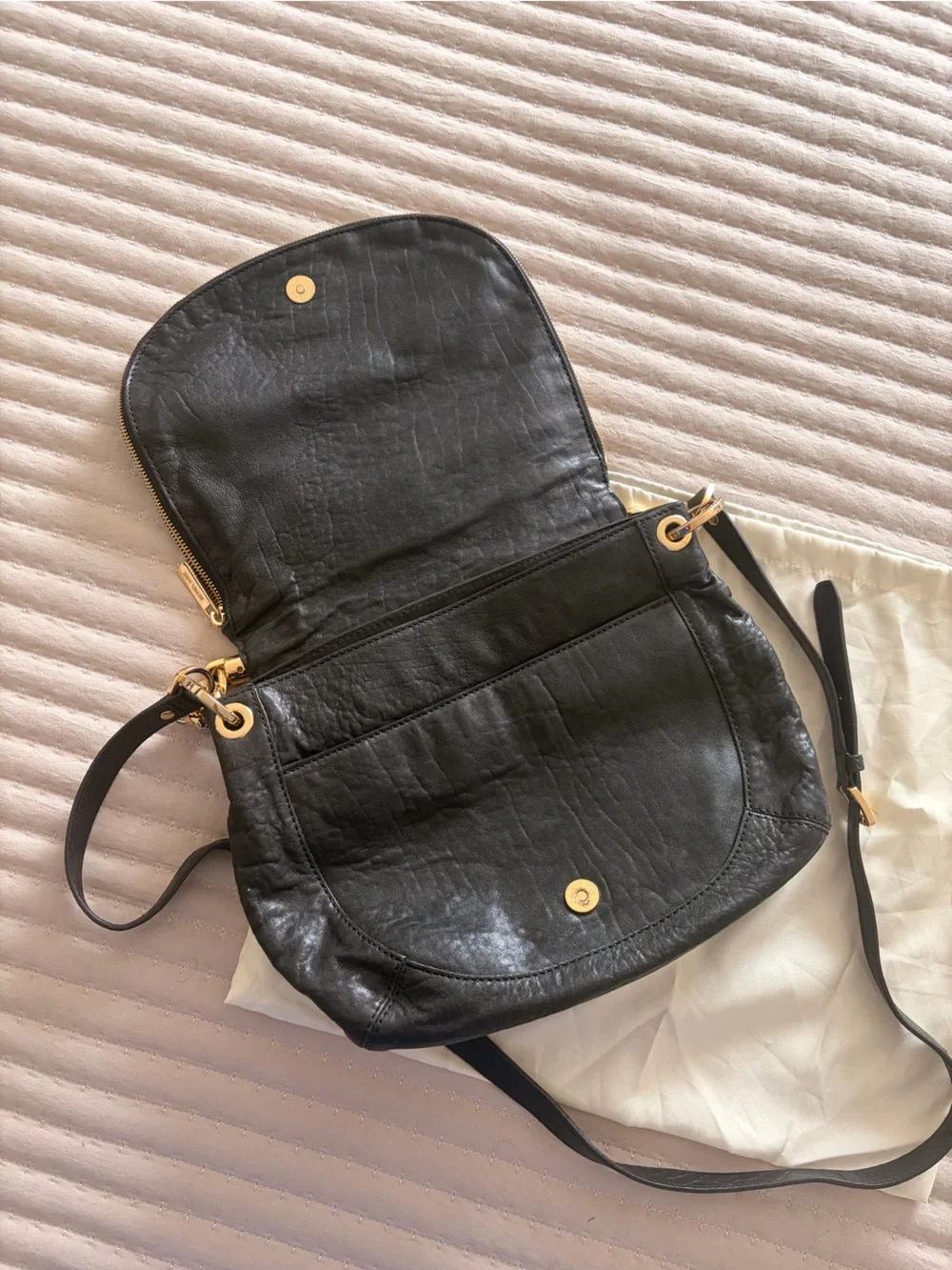 Michael Kors Stanthrope Lamb Leather convertible saddle bag